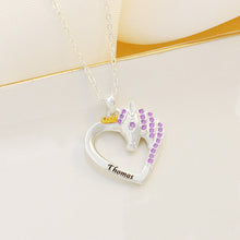 Personalized Pink & Blue Unicorn Necklace - Gift For Love - Personality Customized Name Necklace