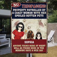 Anyone No Trespassing By A Crazy Home Signs Gift For Pet Lovers - Customized Classic Metal Signs