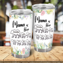 Floral Mama Bear  - Personalized Customized Tumbler Gift For Mother