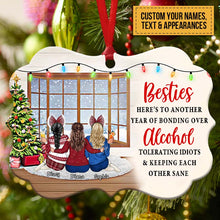 Bestie Keeping Each Other Sane - Bestie BFF Christmas Gift - Personalized Custom Aluminum Ornament