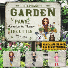 Garden Paws  Garden & Enjoy The Little Things - Garden Sign - Personalized Custom Classic Metal Signs