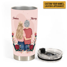 The Love Between A Mother & Daughter No Distance - Gift For Mom Personalized Custom Tumbler Custom Map Tumbler