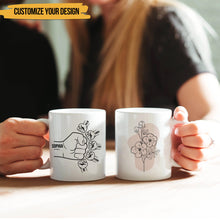 Holding Mom's Hand - Gift For Dad, Gift For Mom - Personalized Mug