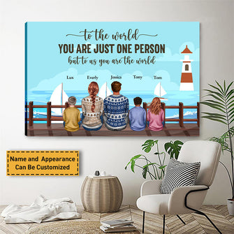 The Love Between A Father And Children Knows No Distance - Gift For Dad - Personalized Canvas