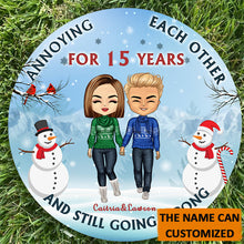 Old Couple Annoying Each Other - Christmas Gift For Couple - Personalized Custom Circle Door Sign