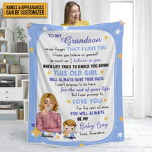 Personalized Fleece Blanket To My Granddaughter Grandson Gift For Grandchildren Custom Blanket For Grandson