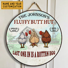 Personalized Chicken Fluffy Butt Hut Nuggets Customized Classic Door Signs