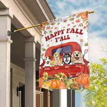 Happy Fall Y'all - Personalized Dog Flag, Autumn Fall Season Gift For Dog Lovers