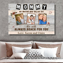 Custom Photo We Will Always Reach For Mom - Mother's Day Gift -  Personalized Custom Canvas Wall Art