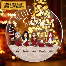 Besties Forever - Personalized Circle Acrylic Ornament - Christmas, New Year Gift For Sistas, Sister, Besties, Best Friends, Soul Sisters