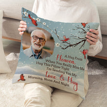 Custom Photo A Hug From Heaven - Memorial Pillow - Memorial Gift For Family, Friends Personalized Custom Pillow