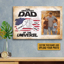 Custom Photo Personalized Custom Canvas The Greatest Dad Of The Universe Personalized Photo Wall Art