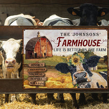 Farm Cattle Metal Signs Farmhouse Life Is Better On The Farm Custom Classic Metal Signs-CUSTOMOMO