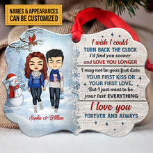 Christmas Couple Turn Back The Clock - Christmas Gift For Couple - Personalized Custom Wooden Ornament, Aluminum Ornament