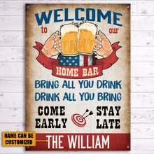 Home Bar Welcome - Backyard Sign - Personalized Custom Classic Metal Signs-CUSTOMOMO