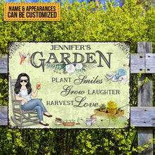 Plant Smiles Grow Laughter Harvest Love - Garden Sign - Personalized Custom Classic Metal Signs