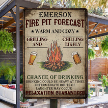 Personalized Camping Fire Pit Forecast Customized  Metal Signs - Camping Signs