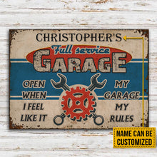 Personalized Auto Mechanic Garage Open When Customized Classic Metal Signs-CUSTOMOMO