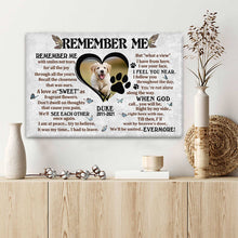 Custom Photo - Remember With Smiles Not Tears - Pet Canvas - Personality Customized Pet Canvas