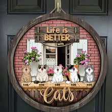 Welcome Door Signs, Gifts For Cat Lovers, Life Is Better With Cats , Cat Mom Gifts
