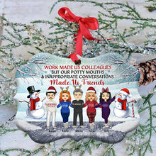 Work Made Us Colleagues - Christmas Gift For Co-worker - Personalized Custom Wooden Ornament, Aluminum Ornament