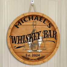 Whiskey Bar Wood Sign Home Bar Grill Accessories Personalized Custom Door Sign