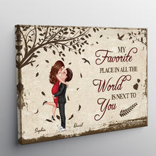My Favorite Place Is Next To You - Valentine's Day Gifts Personalized Framed Canvas