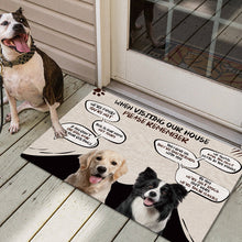 Custom Photo When Visiting Our House Please Remember - Pet Doormat - Lovely Puppies Gift For Pet Lovers Personalized Custom Doormat