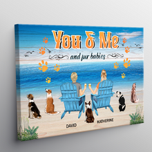 You And Me And The Dogs Beach Couple Gifts For Dog Lovers Personalized Custom Framed Canvas Wall Art