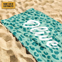 Animal Print Style Personalized Beach Towel Personalized Name Bath Towel Custom Pool Towel Beach Towel With Name Outside Birthday Gift