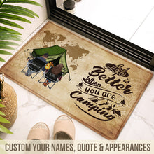 Husband And Wife Camping Partners For Life - Gift For Camping Lovers - Personalized Custom Doormat Welcoming Doormat