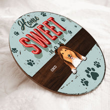 Home Sweet Home, Pastel Blue, Personalized Dog Door Sign
