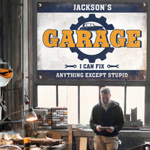 Garage Sign - I Can Fix Anything Gift for Dad And Grandpa - Auto Mechanic Garage Gift - Personalized Custom Classic Metal Signs