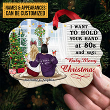 Christmas Couple Hold Your Hand - Personalized Custom Aluminum Ornament