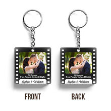 Custom Photo All Because Two People Swiped Right - Memorial Keychain - Gift For Couples Personalized Custom Keychain