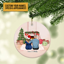 Memorial Conversation I Miss You - Personalized Ceramic Ornament, Christmas Gift For Family, Couple, Gift For Loss Of A Loved One, Memorial Gift, Sympathy Gift