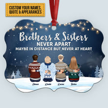 The Love Between Brothers & Sisters Is Forever - Personalized Aluminum Ornament - Christmas Gift Siblings Ornament For Siblings - Family Hugging