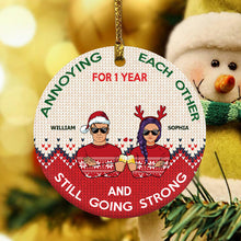 Annoying Each Other For Many Years - Personalized Ceramic Ornament - Christmas Gifts For Wife, Husband (RED)