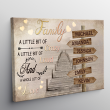 A Little Bit Of Crazy Gift For Family Personalized Custom Framed Canvas Wall Art