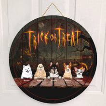 Halloween Welcome Trick Or Treat Signs, Gift For Dog Lovers, Custom Wooden Door Signs , Dog Mom Gifts