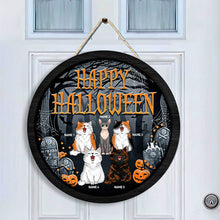 Halloween Welcome Door Signs, Halloween Decorations For Cat Lovers, Foggy Cemetery Custom Wooden Signs , Cat Mom Gifts
