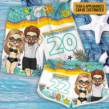 You And Me Together Since - Personalized Couple Beach Shorts - Matching Swimsuits For Couples - Gift For Couples, Husband Wife