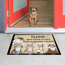 Please Keep Door Closed Cats Planning Escape - Custom Doormat Gifts For Cat Lovers