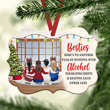 Bestie Keeping Each Other Sane - Bestie BFF Christmas Gift - Personalized Custom Aluminum Ornament
