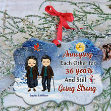 Family Couple Annoying Each Other - Christmas Gift For Couples - Personalized Custom Wooden Ornament, Aluminum Ornament