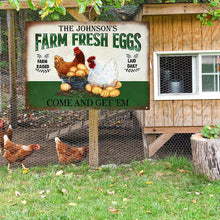 Personalized Chicken Farm Fresh Eggs Green Customized Classic Metal Signs-CUSTOMOMO