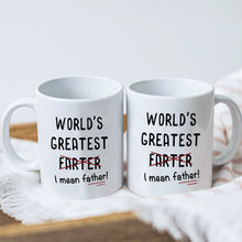 Funny Dad Coffee Mug Ceramic Coffee Cups, World's Greatest Farter I Mean Father Water Cups, For Hot Or Cold Drinks Birthday Gifts, Father's Day Gifts