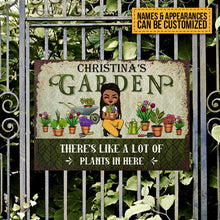 Gardening Chibi There's Like A Lot Of Plants In Here - Personalized Custom Classic Metal Signs