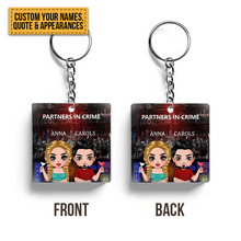 Partners In Crime - Couple Keychain - Gift For Couples Personalized Custom Keychain