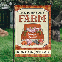 Autumn Farm Happy Harvest, Fall Season, Farmhouse, Outdoor Farm Decor, Custom Flag